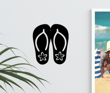 Flip Flops with Flower Sign